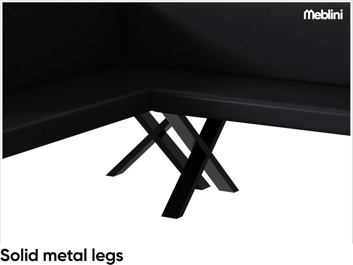 ECKBANK ERIC_X - Schwarz, Leder (142/196cm) - Meblini