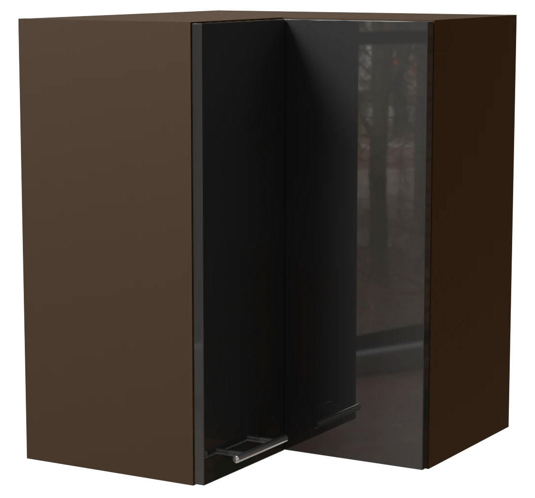 ECKHÄNGESCHRANK Essen W12/60 Graphit Hochglanz / Lava Matt 60 / 60 / 72cm - Dunkelgrau/Graphitfarben, Holz/Holzwerkstoff (60/72/60cm) - Feldmann-Wohnen