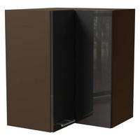 ECKHÄNGESCHRANK Essen W12/60 Graphit Hochglanz / Lava Matt 60 / 60 / 72cm - Dunkelgrau/Graphitfarben, Holz/Holzwerkstoff (60/72/60cm) - Feldmann-Wohnen