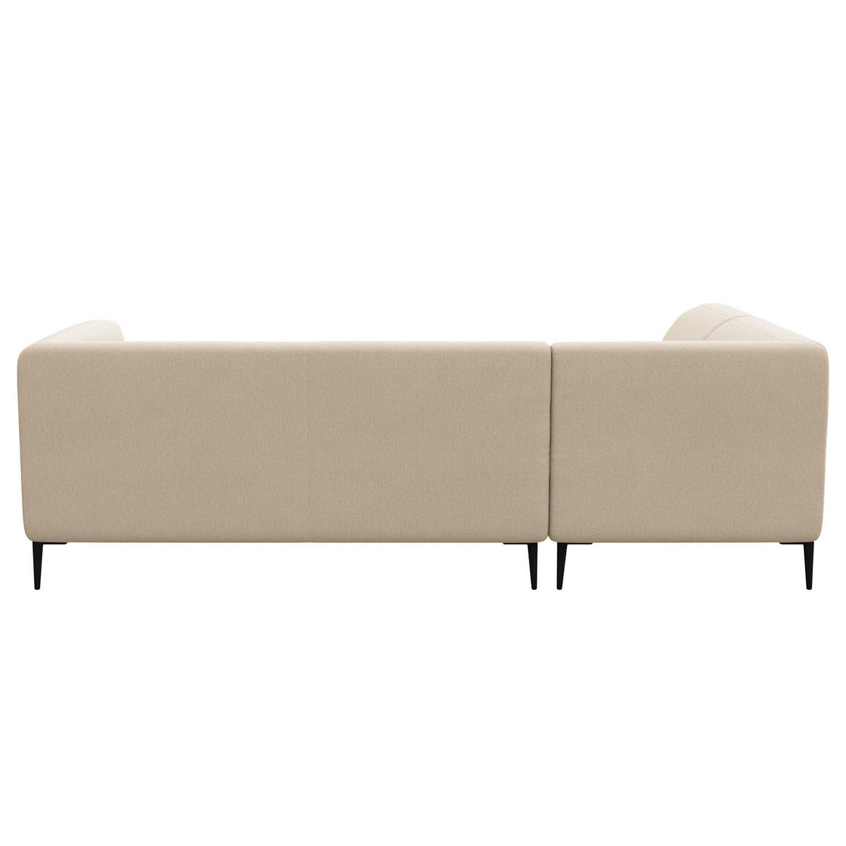 2,5-SITZER ECKSOFA mit Ottomane - Beige/Schwarz, Textil/Metall (252/205cm) - home24