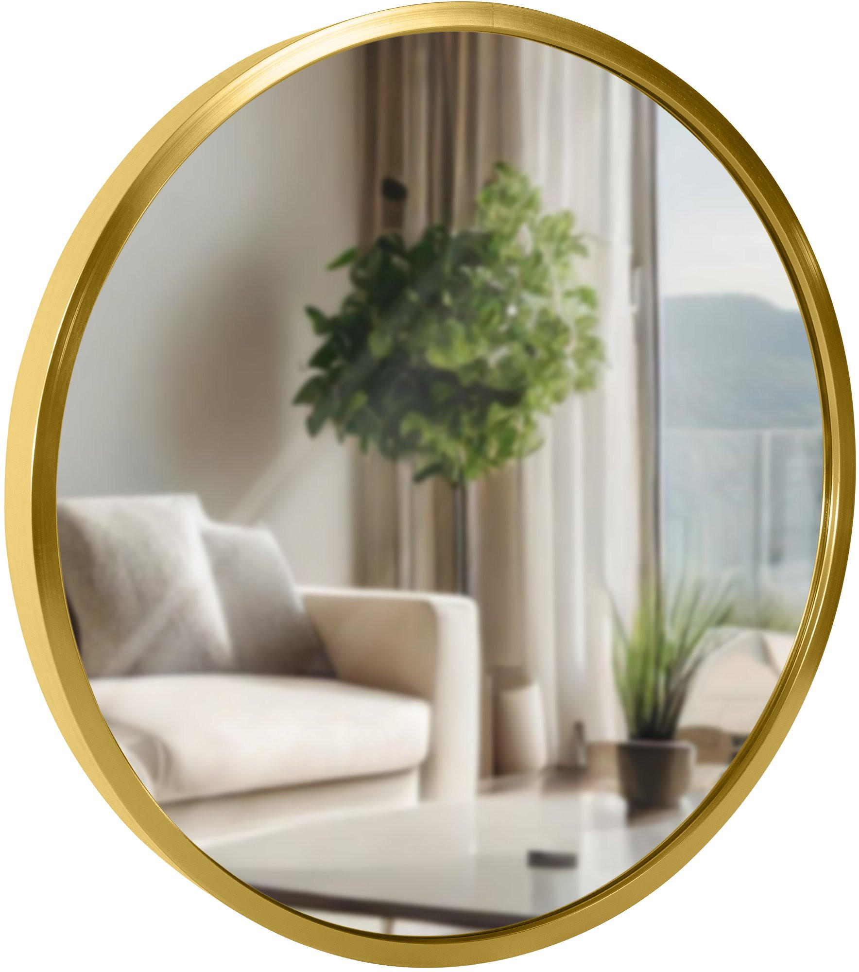 WANDSPIEGEL Gdansk Metall Gold glanz Runder Spiegel - Goldfarben, Metall (30/30/3cm) - DELUKE