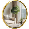 WANDSPIEGEL Gdansk Metall Gold glanz Runder Spiegel - Goldfarben, Metall (30/30/3cm) - DELUKE