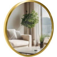WANDSPIEGEL Gdansk Metall Gold glanz Runder Spiegel - Goldfarben, Metall (30/30/3cm) - DELUKE