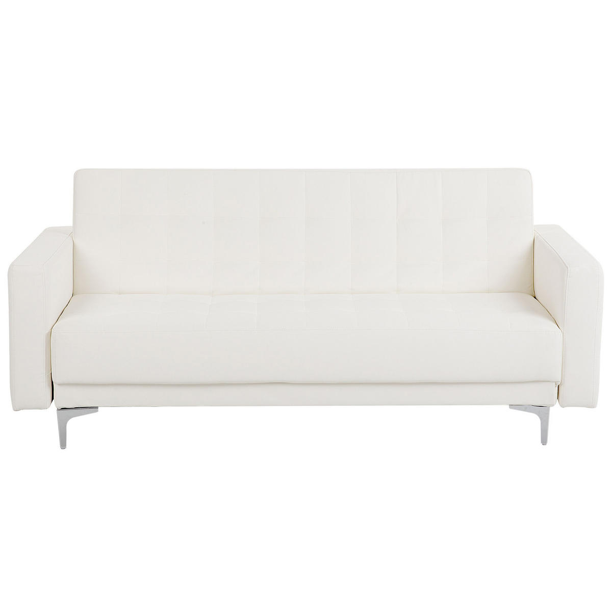3-SITZER-SCHLAFSOFA Kunstleder Weiß Aberdeen - Weiß, Textil (186/83/88cm) - Beliani