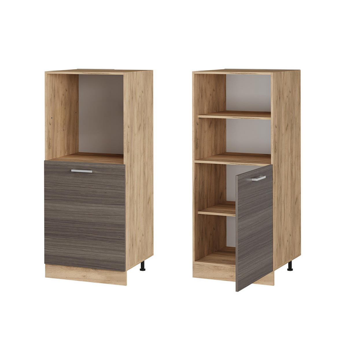 HERDUMBAUSCHRANK R-Line Edelgrau 60 cm - Honigeiche/Grau, Holzwerkstoff (60/143/57cm) - Vicco