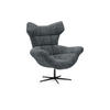 SESSEL SENSI Relaxstuhl mit 360° Drehung und Schwingfunktion – Lux-Schaumkissen, Dunkelgrau, 104x46x119 cm - Anthrazit/Schwarz, Holz/Textil (104/119/84cm) - DomoHome