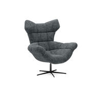 SESSEL SENSI Relaxstuhl mit 360° Drehung und Schwingfunktion – Lux-Schaumkissen, Dunkelgrau, 104x46x119 cm - Anthrazit/Schwarz, Holz/Textil (104/119/84cm) - DomoHome