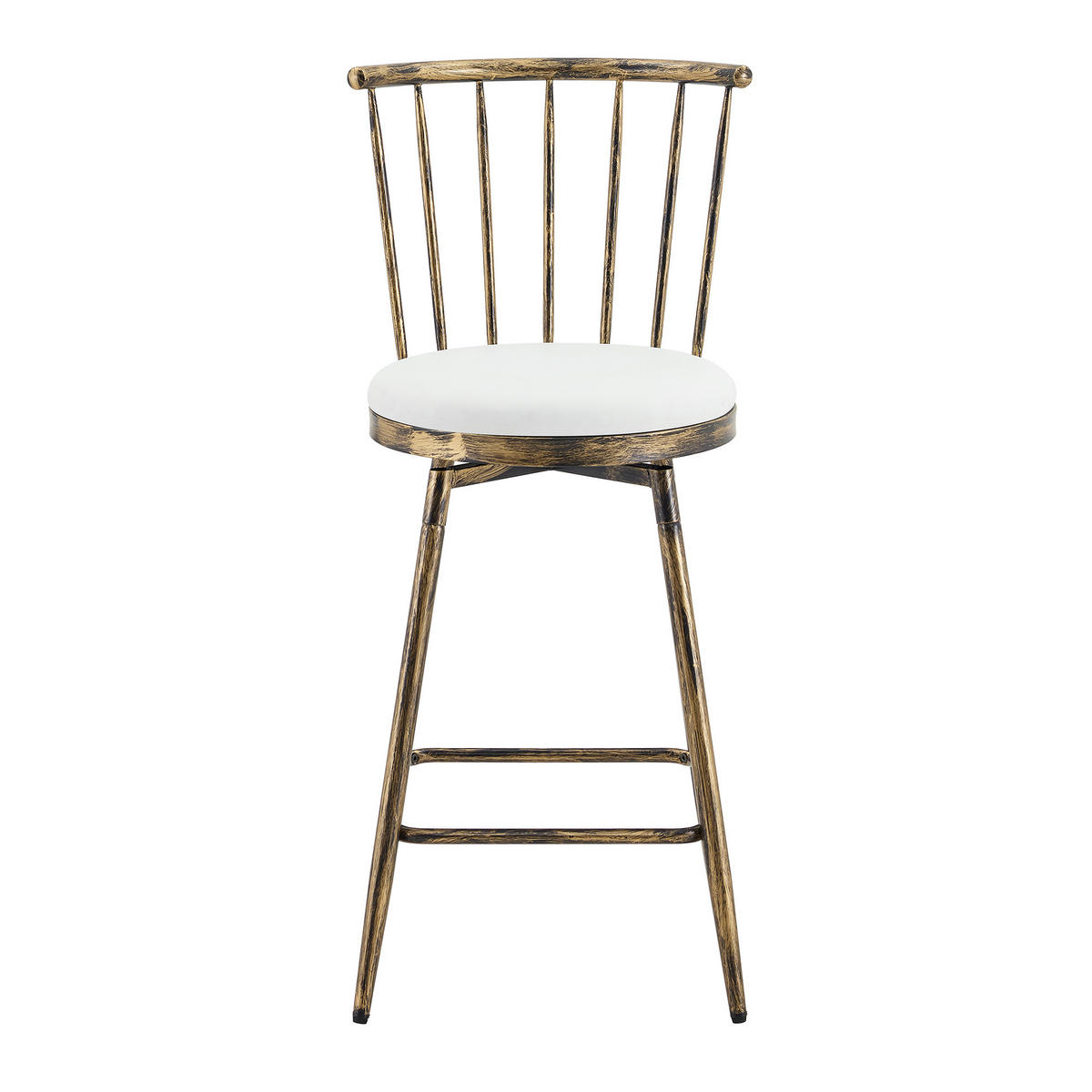 BARHOCKER DE-36670 2er Set mit PU-Bezug und Metallgestell Weiß - Weiß, Metall (39/96/39cm) - ComfortXL