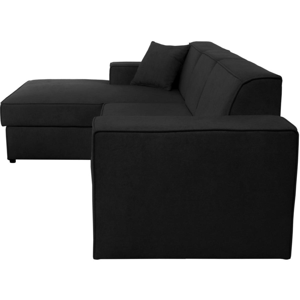 ECKSCHLAFSOFA mit Schlaffunktion Pedro L schwarz links - Schwarz, Kunststoff/Textil (267/160cm) - Beautysofa
