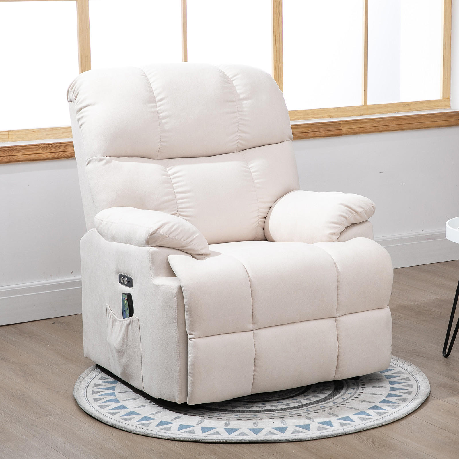 MASSAGESESSEL, Aufstehhilfe, Beige, 83 x 95 x 105 cm - Weiß, Kunststoff (83/105/95cm) - HOMCOM
