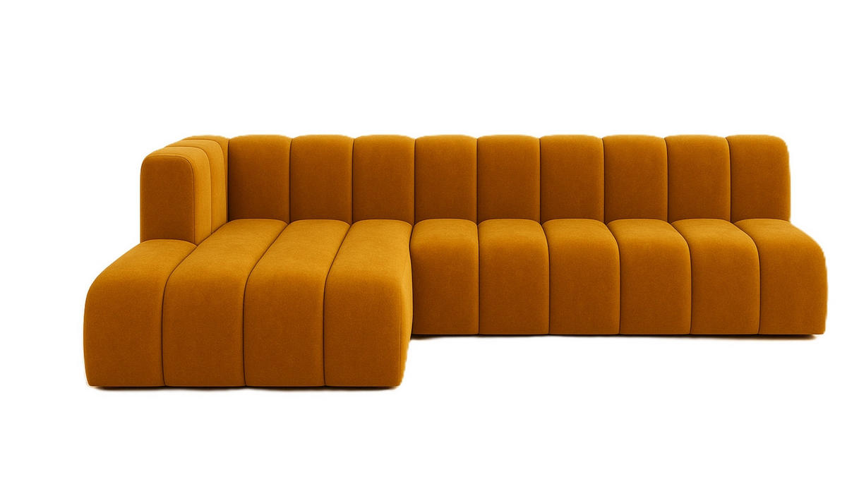 ECKSOFA GRAND L 295 cm, Stoff Salvador, Gelb, Links - Gelb, Holz (295/179cm) - Kaiser Möbel
