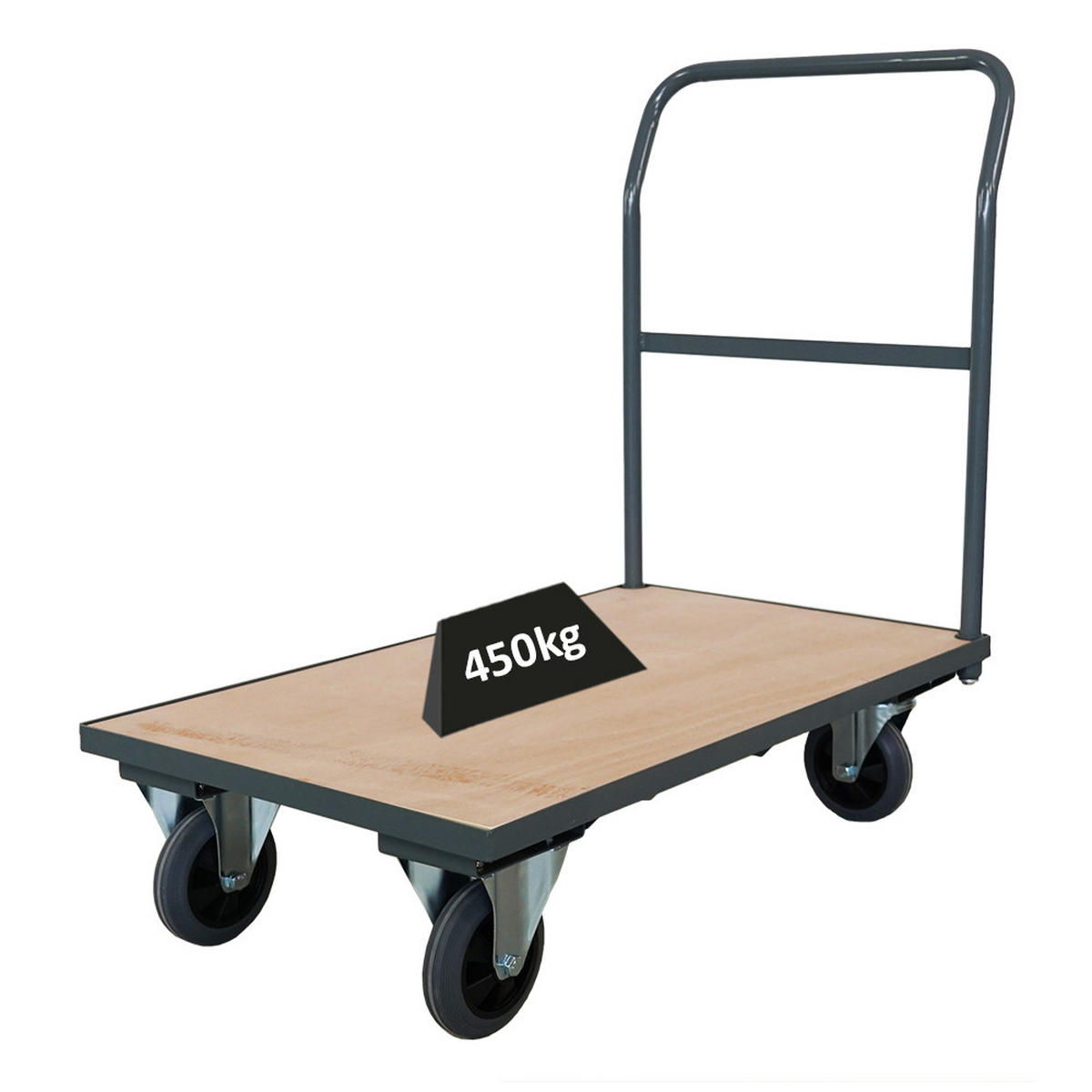 PLATTFORMWAGEN Profi HxBxT 102x60x98cm Traglast 450kg Grau - Grau, Holz (98/60/102cm) - PROREGAL