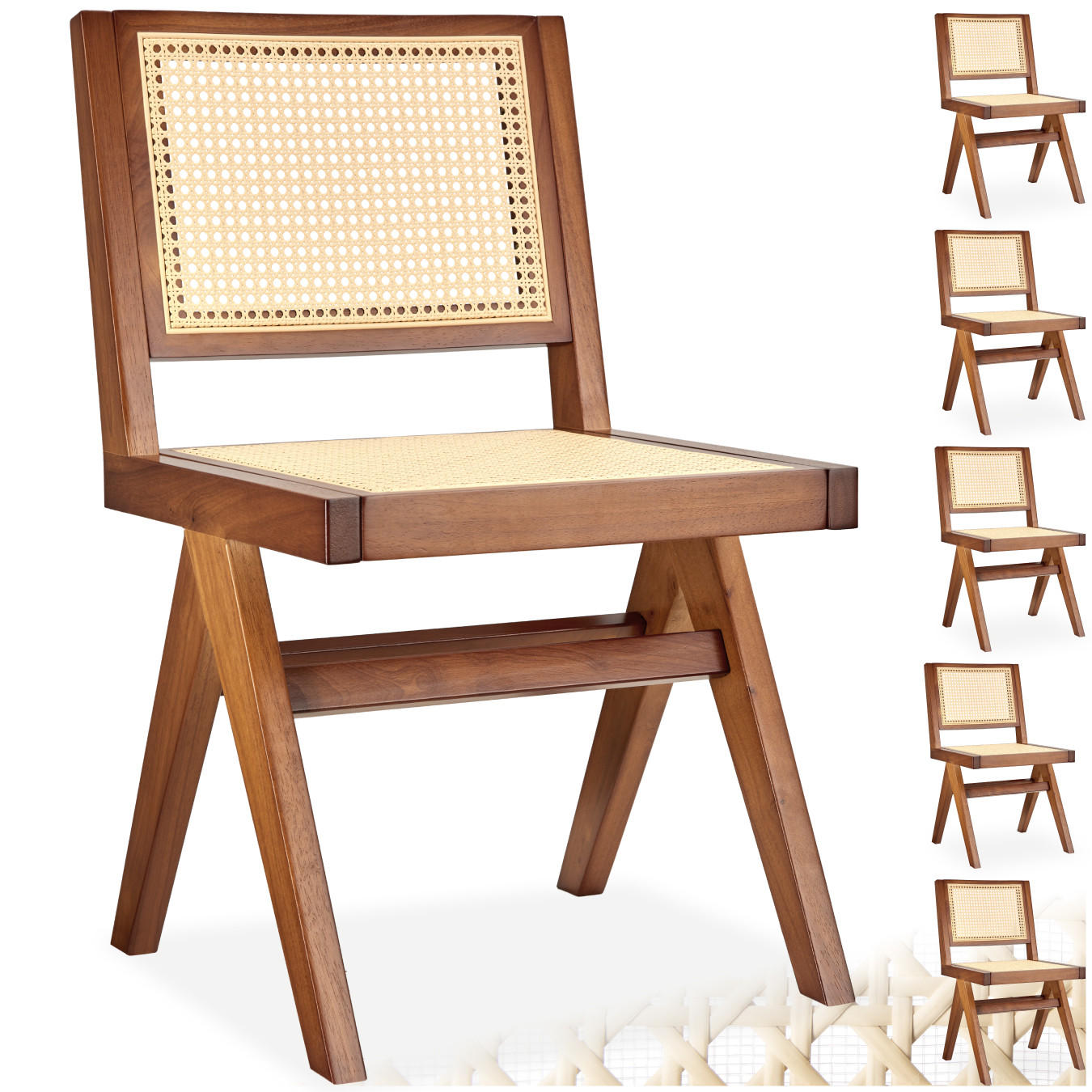 HOLZSTUHL 6er Set Lissy,48,5 x 53,5 x 83 cm, Belastbarkeit 120 kg,Eiche dunkel - Wildeiche, Holz (48.5/83/53.5cm) - tectake