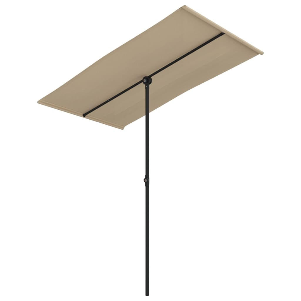 SONNENSCHIRM mit Aluminium-Mast 180x110 cm Taupe - Taupe, Textil (110/180cm) - furnicato