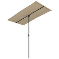 SONNENSCHIRM mit Aluminium-Mast 180x110 cm Taupe - Taupe, Textil (110/180cm) - furnicato