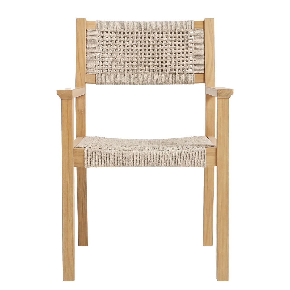 GARTENSTUHL - 2er-Set - Akazie massiv / Polypropylene - Akazie Braun / Beige - Creme/Akaziefarben, Holz/Kunststoff (60/89/59cm) - home24