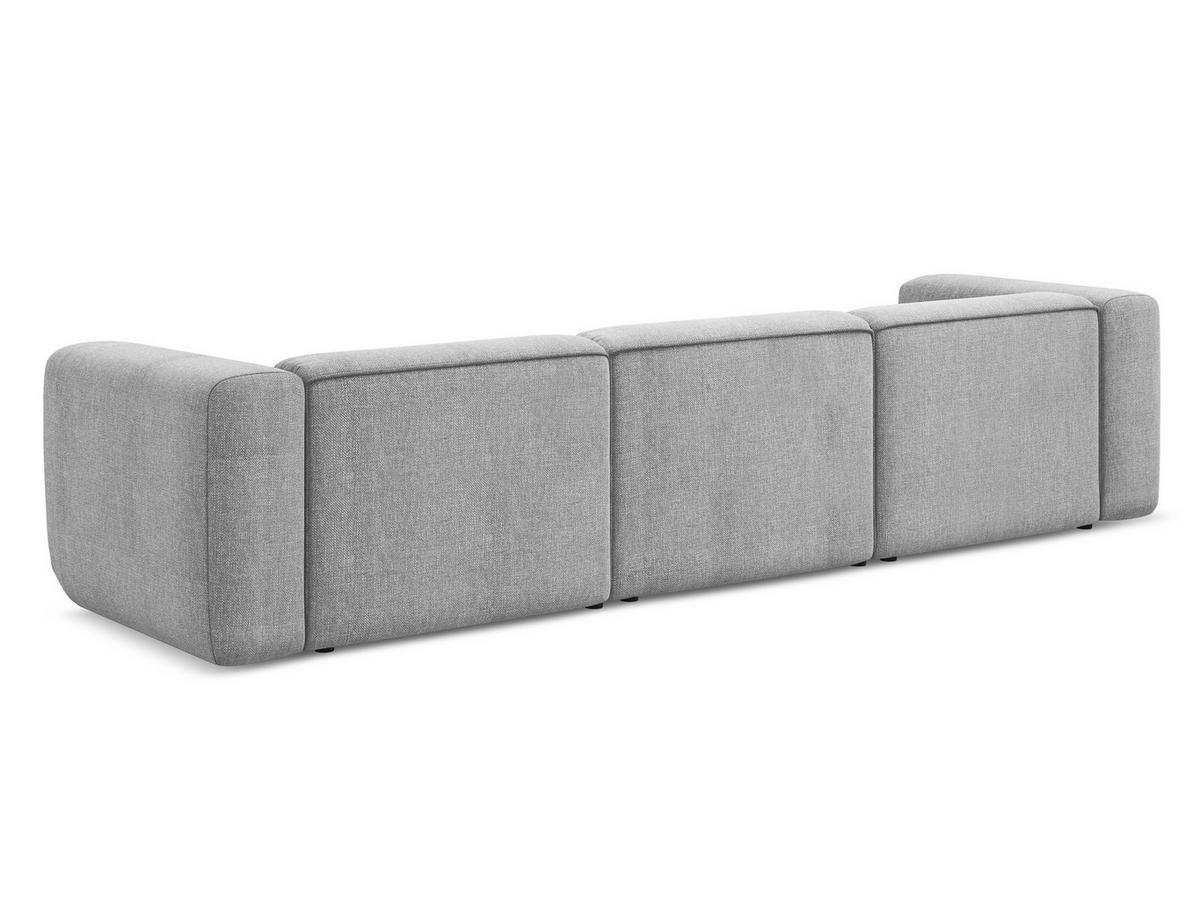 4-SITZER-SOFA Chenille Stoff Grau - Hellgrau/Schwarz, Kunststoff/Textil (319/70/89cm) - Makamii