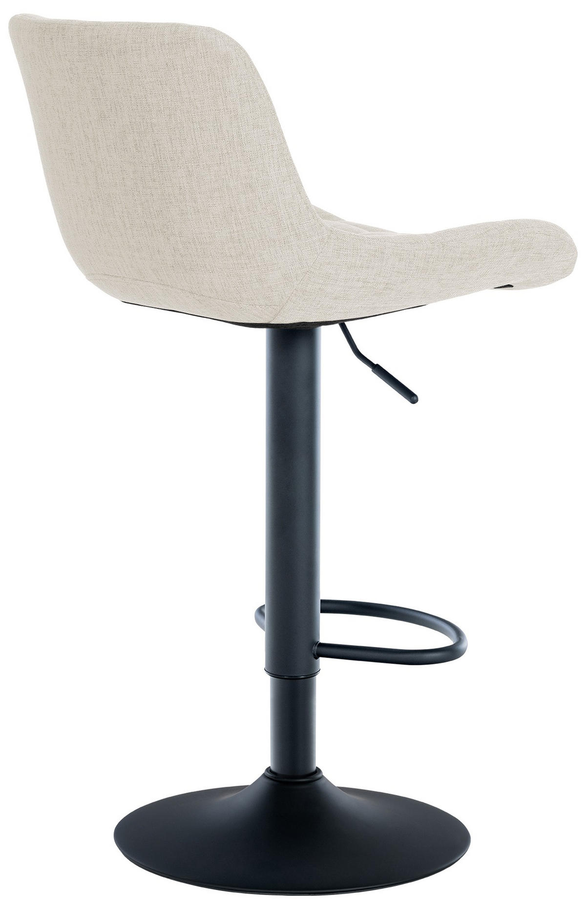BARHOCKER 2er Set Tower Stoff creme - Schwarz/Naturfarben, Textil/Metall (48/105/54cm) - TPFLiving