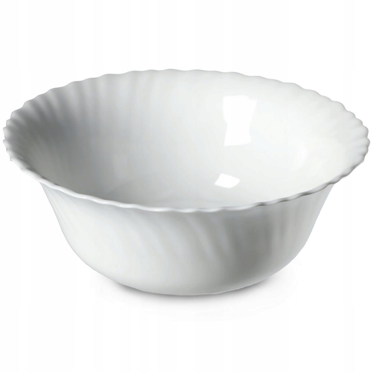 SALATSCHÜSSEL aus Glas, 21 cm, weiß - Weiß, Glas (21cm) - KADAX