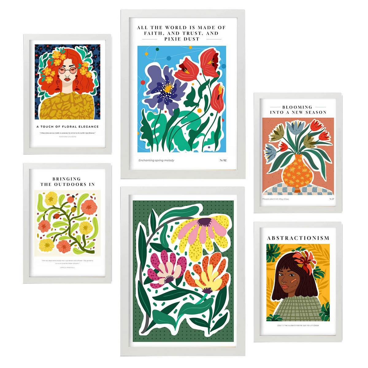 POSTER Set Mit 6 Eden Sheet Zusammenfassung A3 & A4 Weißer Rahmen - Weiß, Papier (29/3cm) - Nacnic