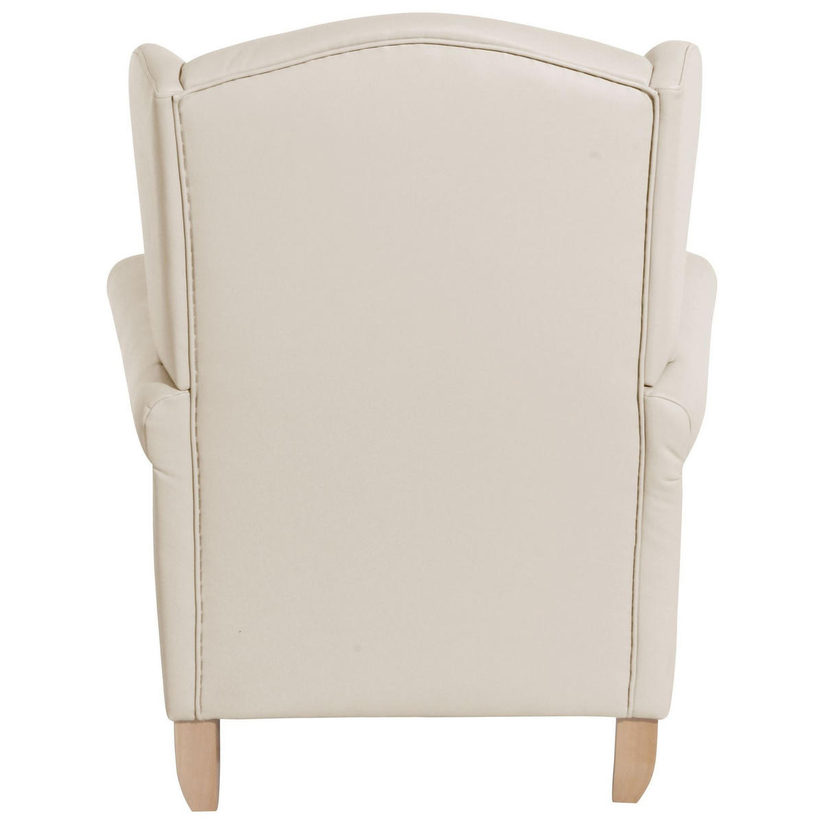 OHRENSESSEL Katria Bezug Kunstleder Buche natur / beige - Weiß, Kunststoff (88/108/84cm) - 58aufmkessel