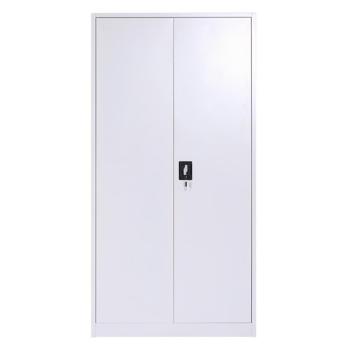 AKTENSCHRANK mit extra Schließfach 185x90x45cm Kleiderstange abschließbar Metall Grau - Weiß, Metall (90/185/45cm) - PROREGAL