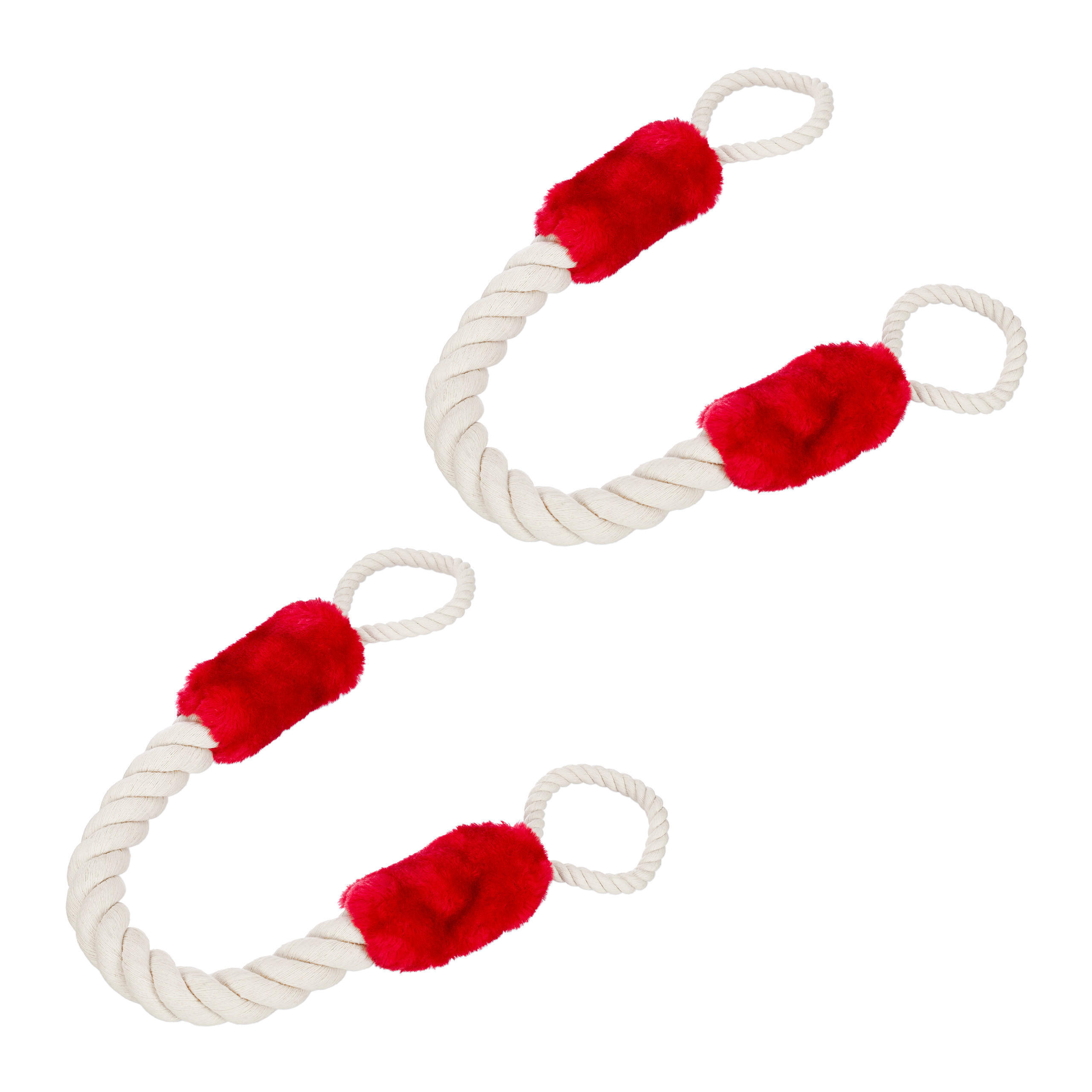 TÜRKORDEL Rot Creme 2er-Set - Creme, Textil (4.5/4.5cm) - Relaxdays