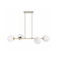 PENDELLEUCHTE ECRU II - Beige/Goldfarben, Glas/Metall (35/88/100cm) - kiki design