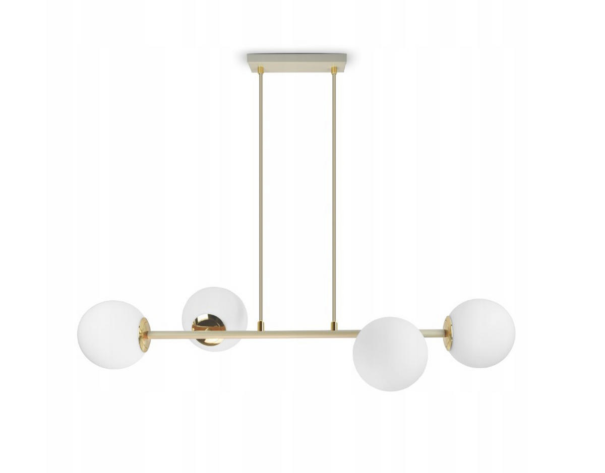 PENDELLEUCHTE ECRU II - Beige/Goldfarben, Glas/Metall (35/88/100cm) - kiki design