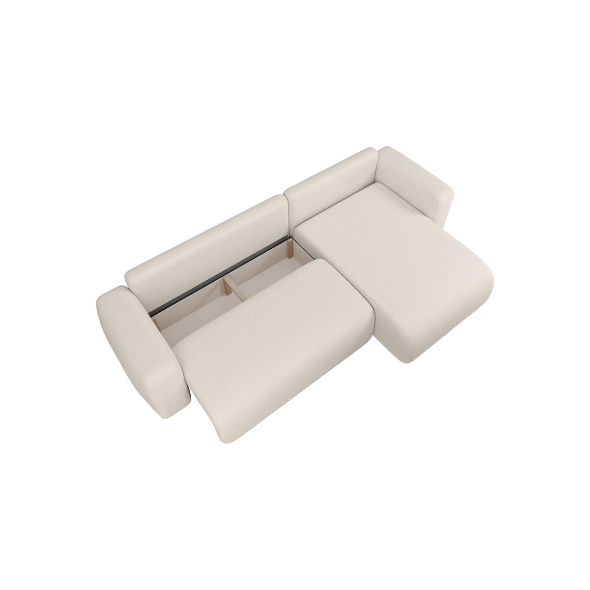 ECKSOFA TALW L mit Schlaffunktion, Weiß - Weiß, Textil (294/185cm) - Fedve