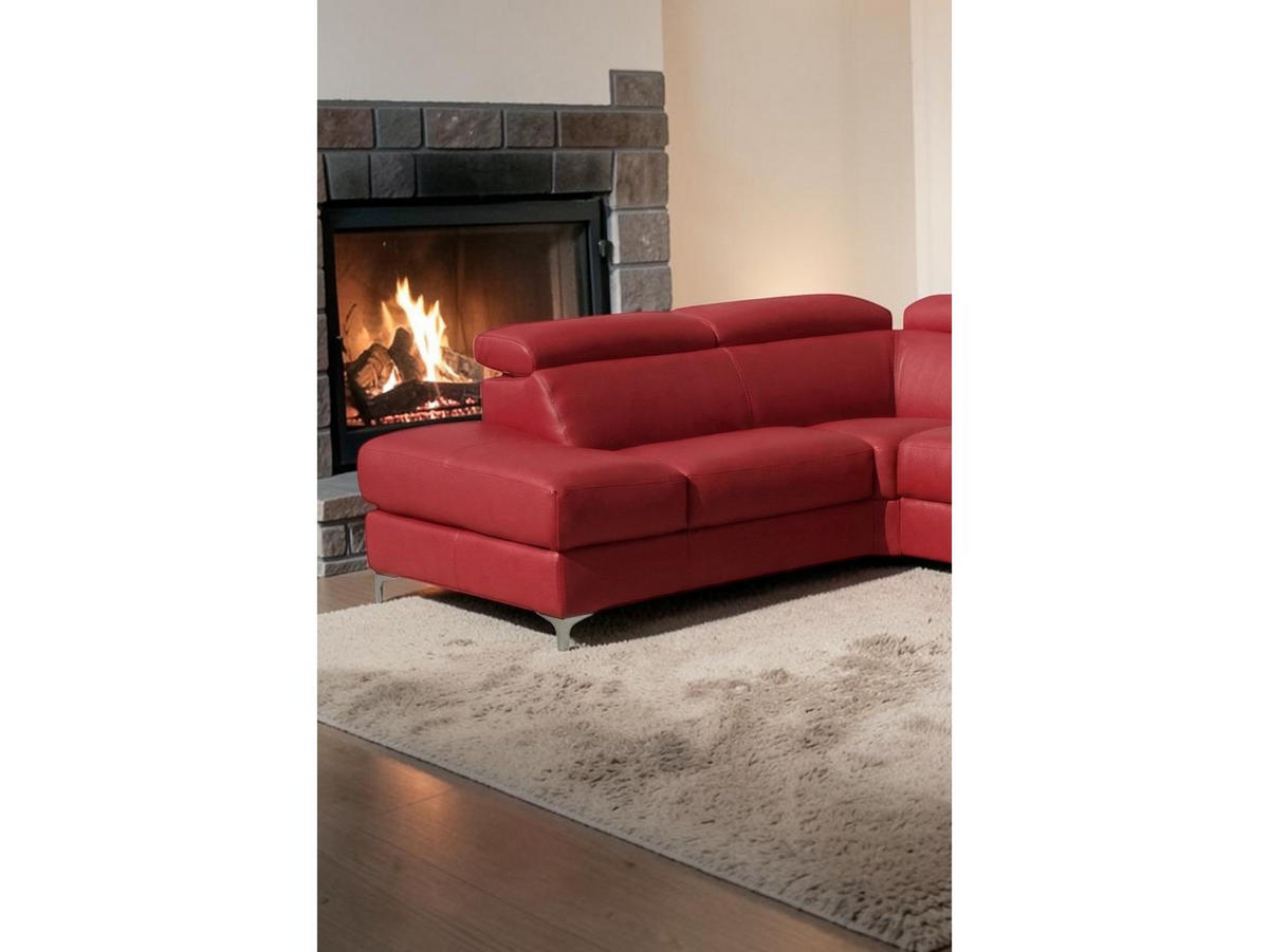 ECKSOFA Avenger Echtleder Schwarz - Schwarz, Leder/Metall (224/81/271cm)