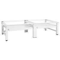 UNTERGESTELL Für Wasch- Und Trockenmaschine Mit Ausziehablagen - Weiß, Metall (61.5/33.5/124.5cm) - vidaXL