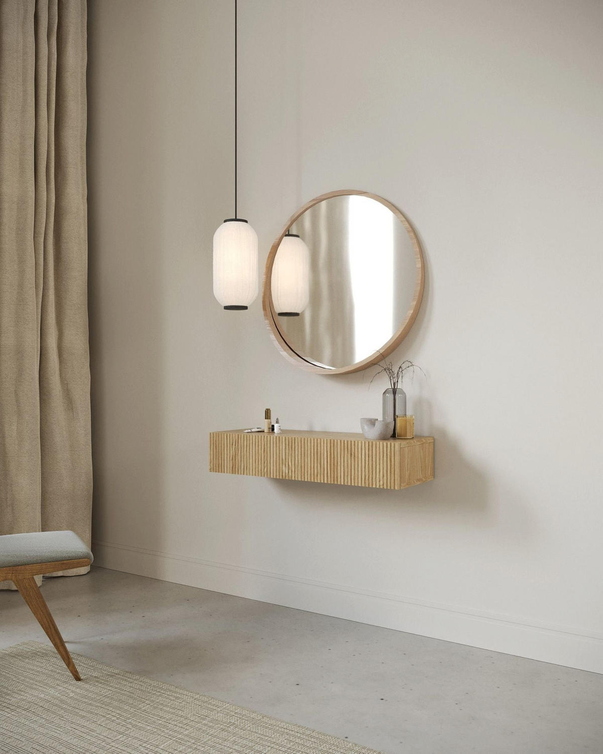 HÄNGEKONSOLE Nolie Eichenholzoptik mit Schublade 90 cm - Eichefarben, Holzwerkstoff (90/17/35.6cm) - Selsey