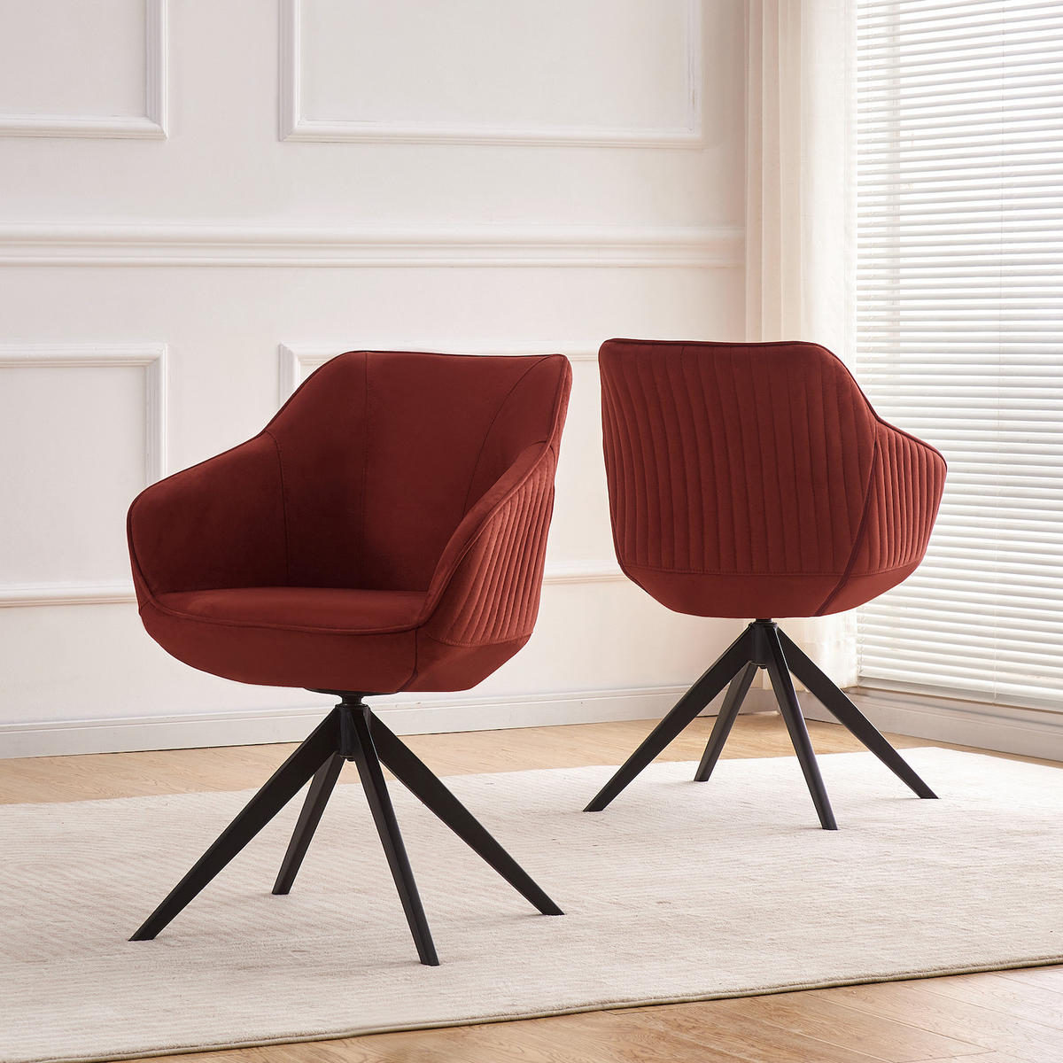 ARMLEHNSTUHL KATJA Merlot - Rot, Textil/Metall (57/82/62cm) - B&D Home