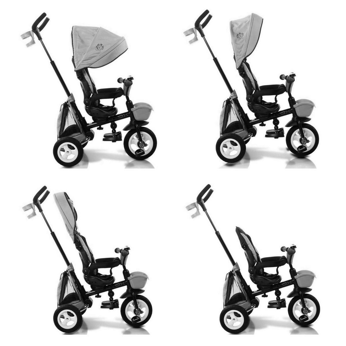 DREIRAD Flexy Lux 3 in 1 türkis Tricycle klappbar, Gummireifen, drehbarer Sitz - Grün, Metall (75/52/110cm)