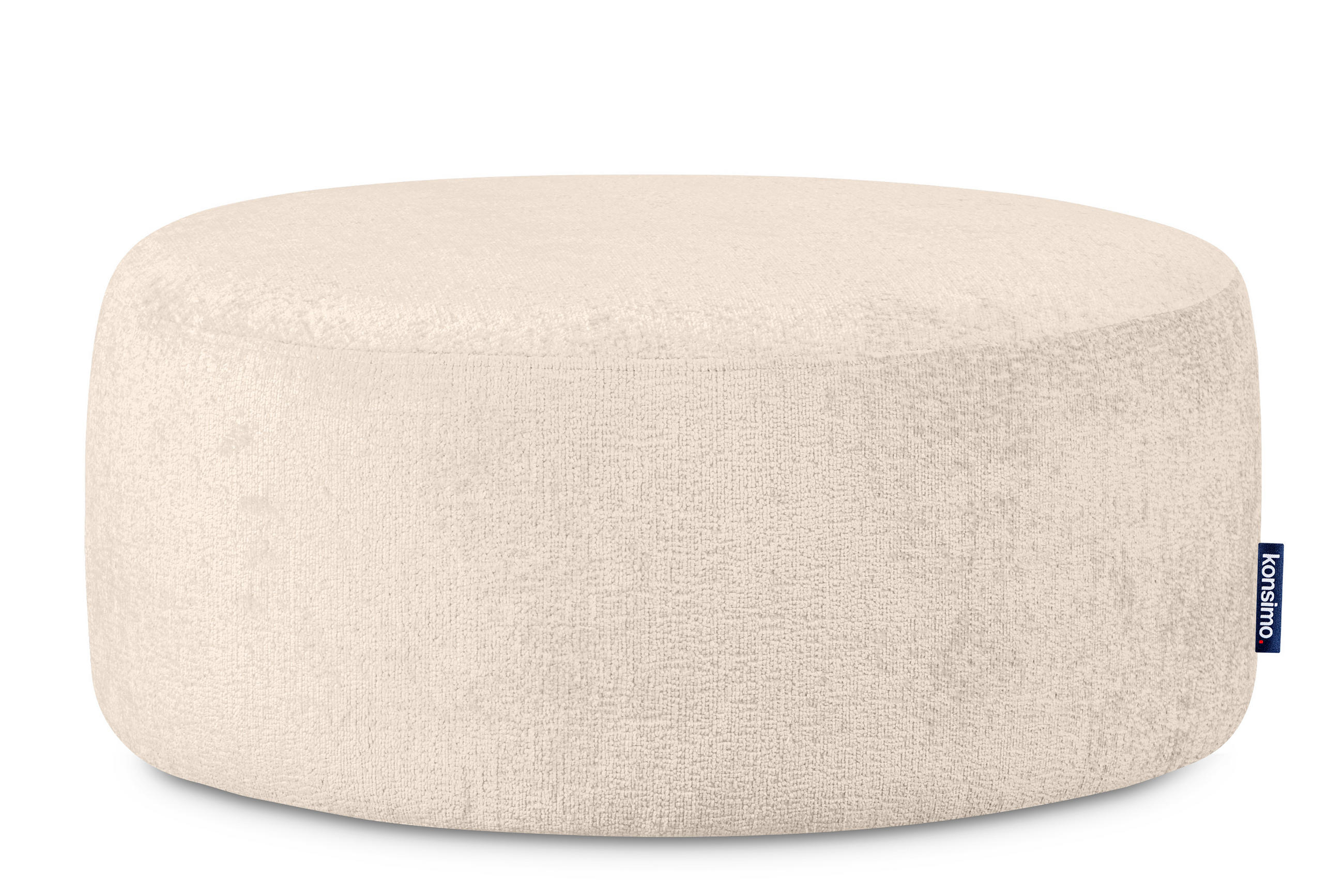 SITZHOCKER RAGGI mit 360° Drehfunktion, Ecru - Ecru, Textil (80/36/80cm) - KONSIMO®