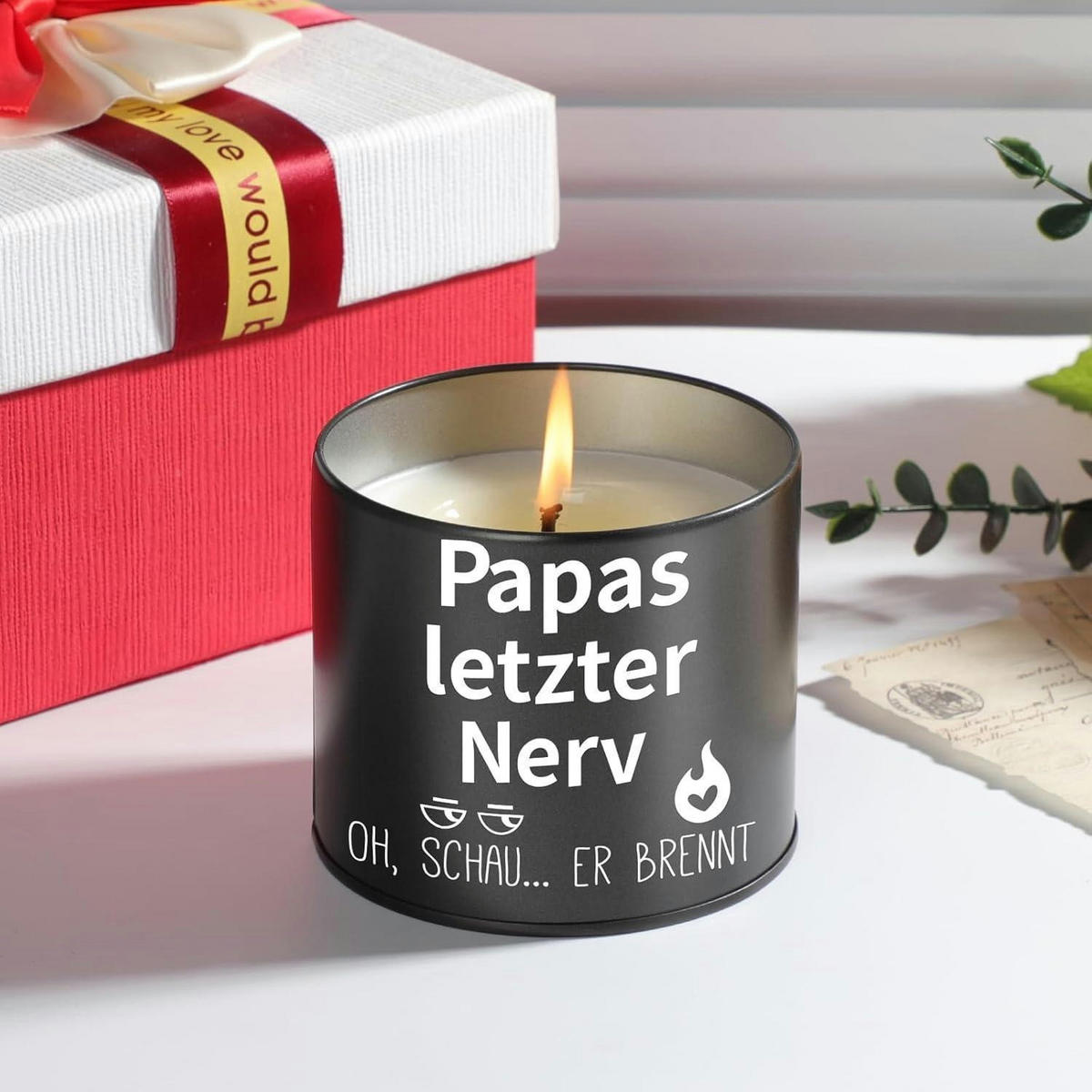 DUFTKERZE Papa Geschenk Lavendel 9oz - Schwarz, Paraffin (7.5cm)