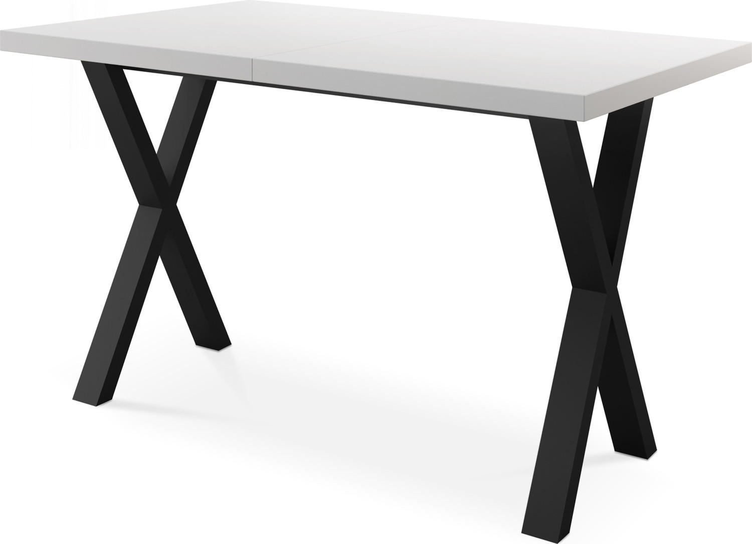 ESSTISCH Blake rechteckig ausziehbar, Weiß 120-220/80/76 cm - Schwarz/Weiß, Holzwerkstoff/Metall (120/80/76cm) - WFL GROUP