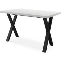 ESSTISCH Blake rechteckig ausziehbar, Weiß 140-240/80/76 cm - Schwarz/Weiß, Holzwerkstoff/Metall (140/80/76cm) - WFL GROUP