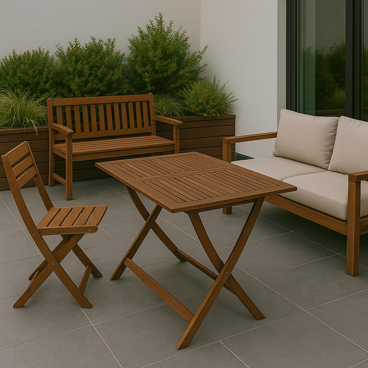 KLAPPTISCH Menorca aus Akazienholz, 5-fach verstellbar - Braun, Holz (70/120/74cm) - TPFGarden