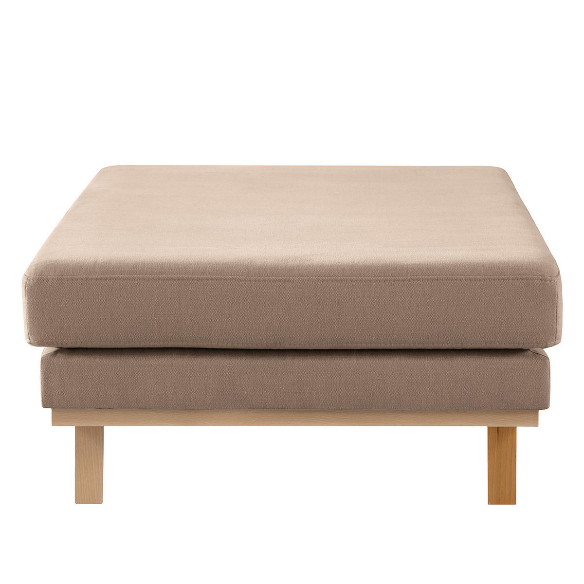 HOCKERBANK - Taupe/Buchefarben, Buchenholz/Textil (180/43/81cm) - home24