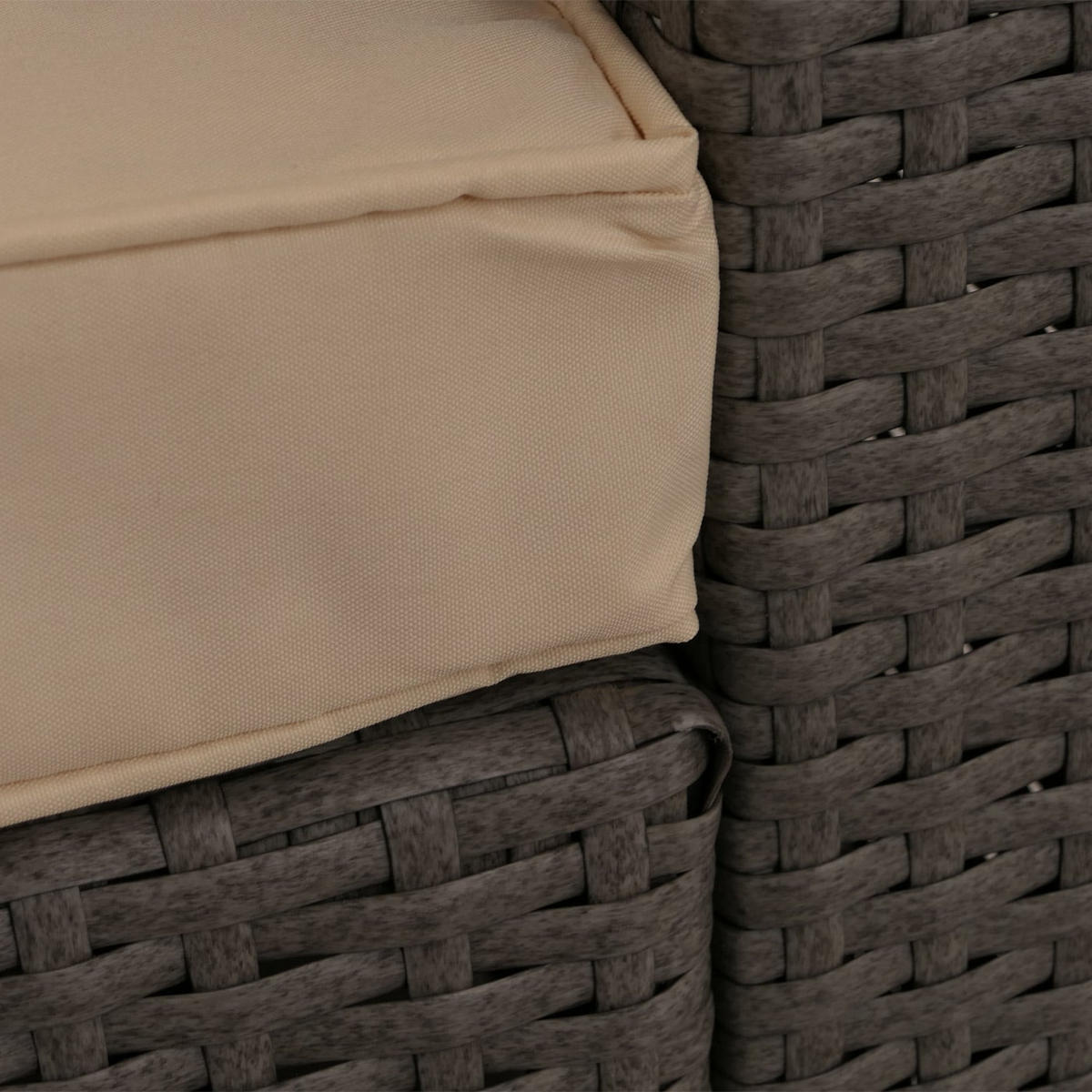 GARTEN-SET Grau Polster Beige - Grau, Textil - PROREGAL