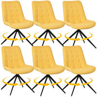 ESSZIMMERSTUHL-SET 6 Stück mit Drehfunktion aus Stoff(YZ4) - Gelb, Textil (53/85.5/62cm) - HOMAVO