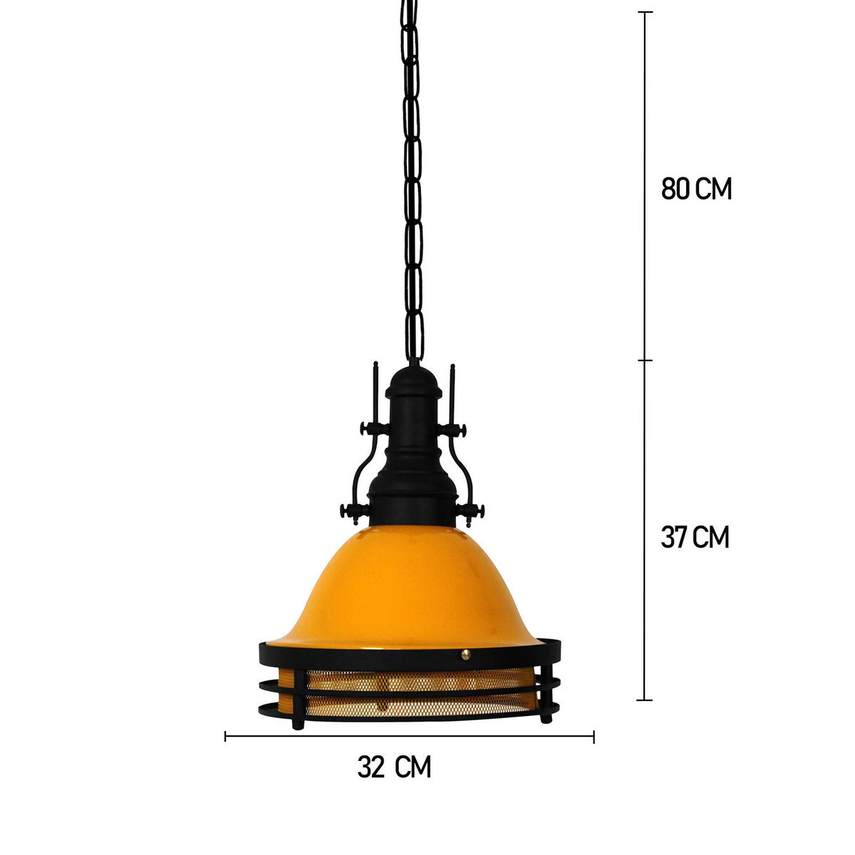PENDELLEUCHTE Turami 31/35 cm - Gelb/Schwarz, Metall (35/31/35cm) - Bamyum