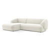 ECKSOFA Links Samt Stoff Beige - Beige/Creme, Kunststoff/Textil (156/280cm) - Makamii