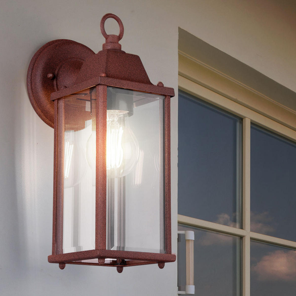 LED WANDLEUCHTE OLONA Rostfarben Braun - Braun, Glas (14.5/11/29cm)