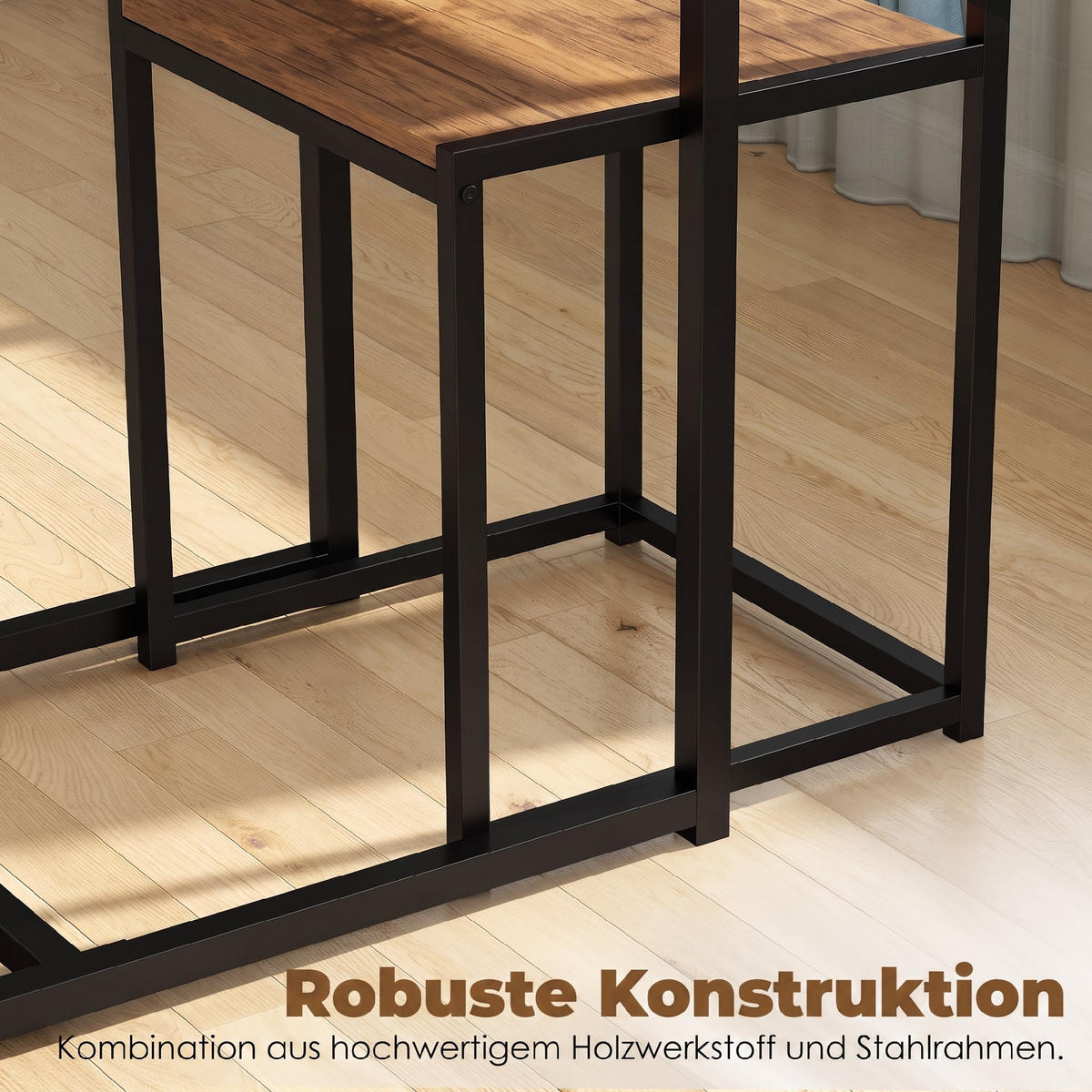ESSGRUPPE mit 1 Tisch und 2 Stühlen Rostfarben 90.0/47.0/76.0 cm - Rostfarben, Metall (47/76/90cm)