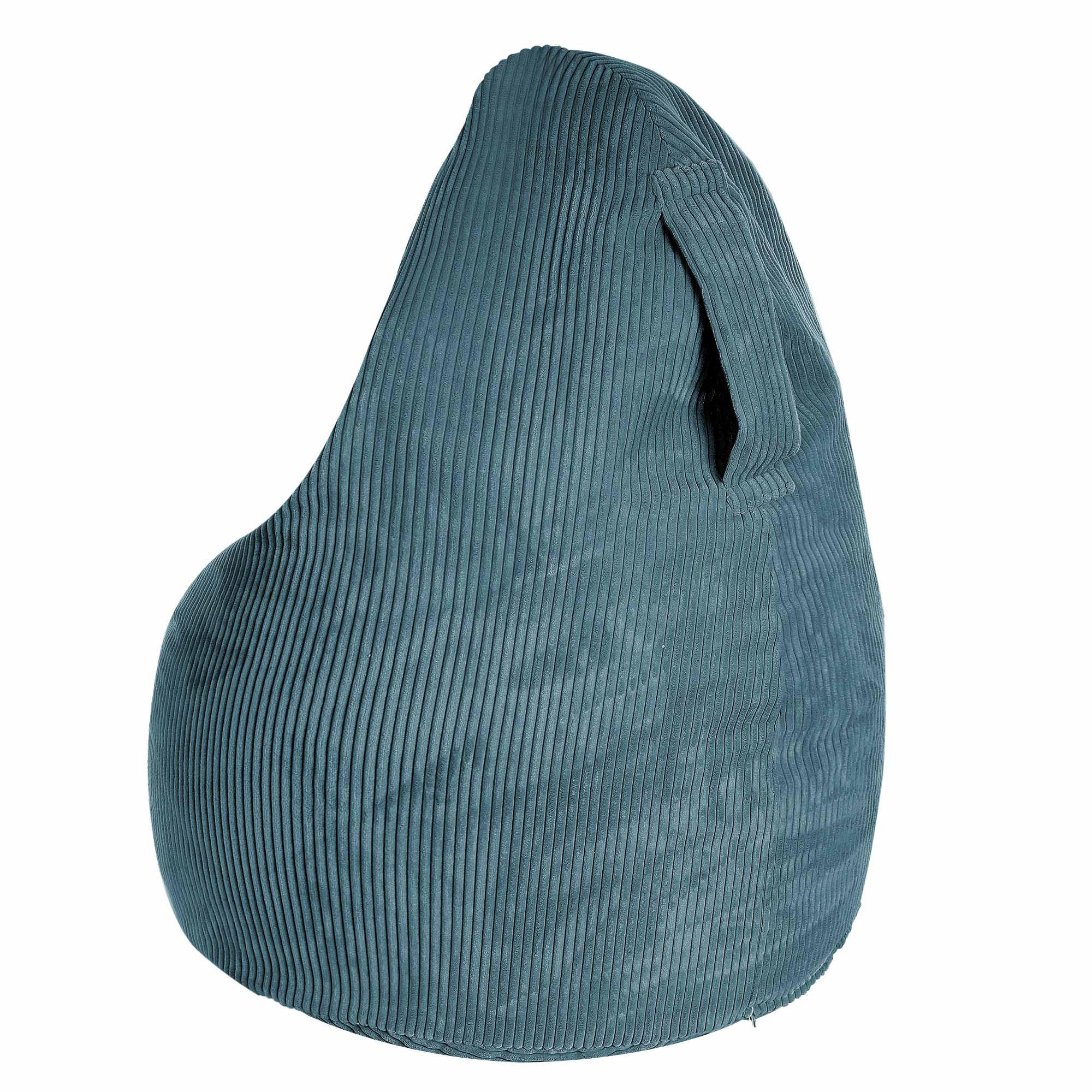 SITZSACK MIT FUßSTÜTZE Kordsamt 2-tlg Ocean Depths M - Blau, Textil (80/120/80cm) - Dreamroots
