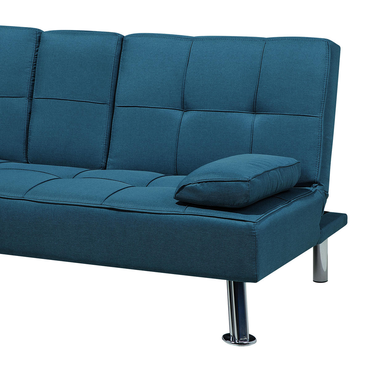 3-SITZER-SCHLAFSOFA Polyester Blau Roxen - Blau, Textil (168/77/81cm) - Beliani