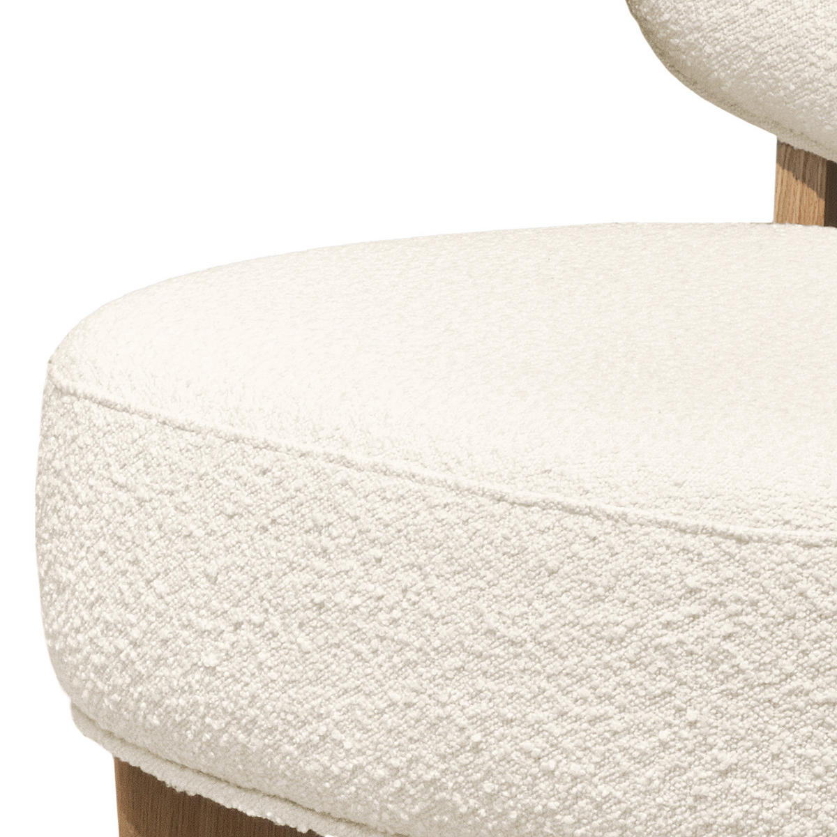 SESSEL - Bouclé - Eichefarben/Beige, Eichenholz/Holz (70/72/79cm) - home24